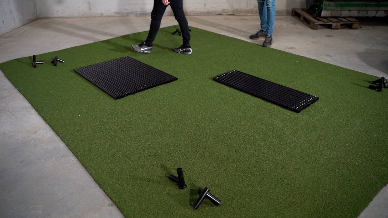 GolfBays SimBox Indoor Golf Simulator Enclosure with Pro+ Impact Screen & Frame