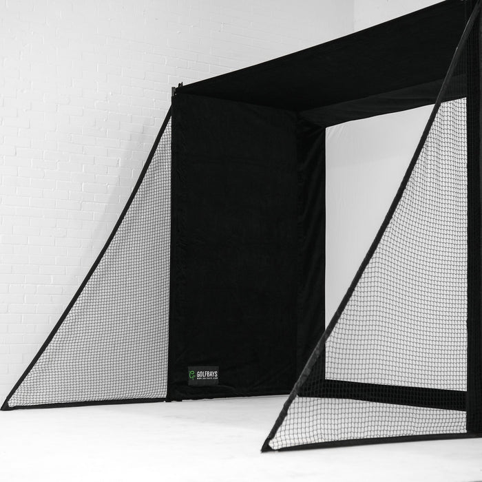 GolfBays SimBox Indoor Golf Simulator Enclosure with Pro+ Impact Screen & Frame
