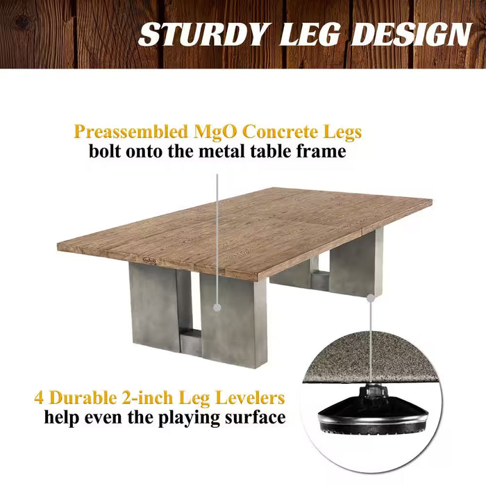 9 Ft Aurora Outdoor Ping Pong Table, Combo Dining Tennis Table with Metal Net and Cover