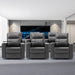 Electric Recliner for Living Room Home Theater Seating Leather Reclining Chair Sofa Furniture with Cup Holders USB Ports and Hidden Storage, Gray, Set of 3