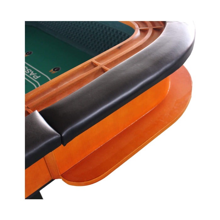 12-Foot Professional Casino Craps Table with Drink Rail & Padded Rim