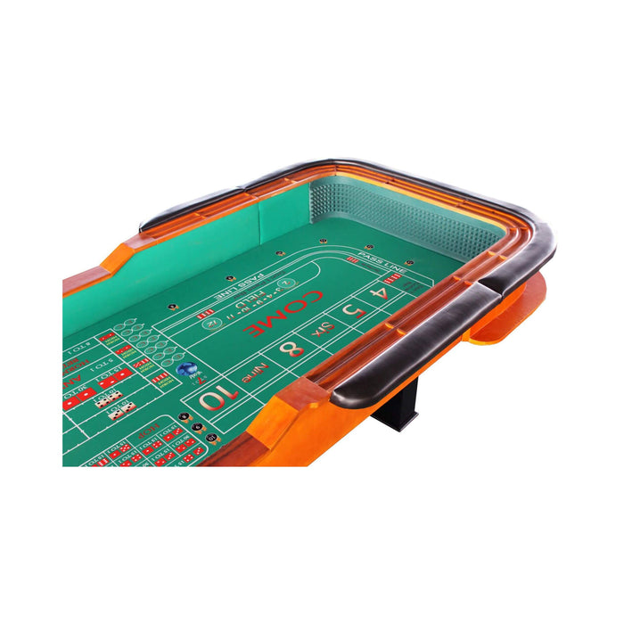 12-Foot Professional Casino Craps Table with Drink Rail & Padded Rim