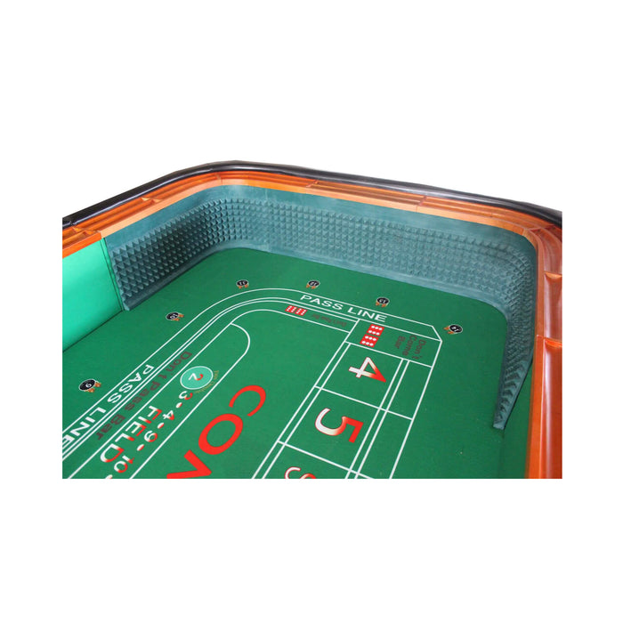 12-Foot Professional Casino Craps Table with Drink Rail & Padded Rim