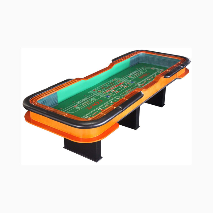 12-Foot Professional Casino Craps Table with Drink Rail & Padded Rim