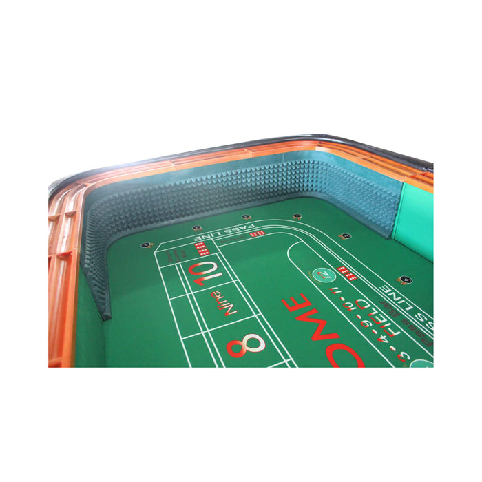 12-Foot Professional Casino Craps Table with Drink Rail & Padded Rim